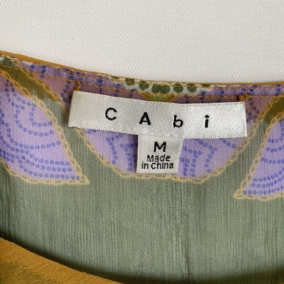 CAbi Silk Top Tunic Cover Up M Multicolor Floral Marrakech Moroccan Beach Resort - Picture 5 of 6